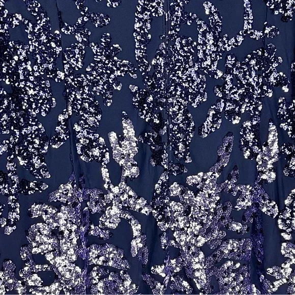 ADRIANNA PAPELL AP1E209365 OMBRE FLORAL SEQUIN EMBELLISHED SHEATH COCKTAIL DRESS - Picture 12 of 15